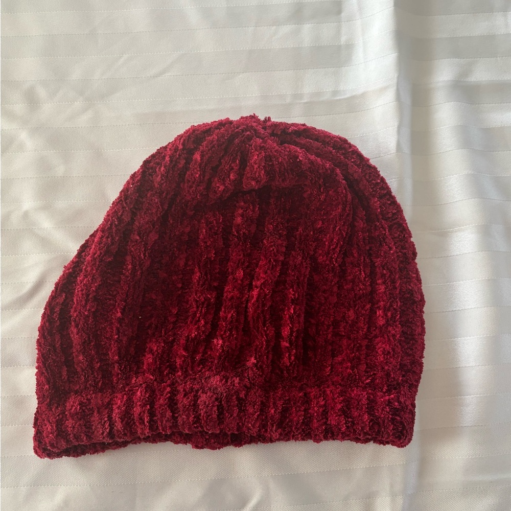 Charter Club One Size Magenta Polyester Ribbed Beanie (Good Condition)